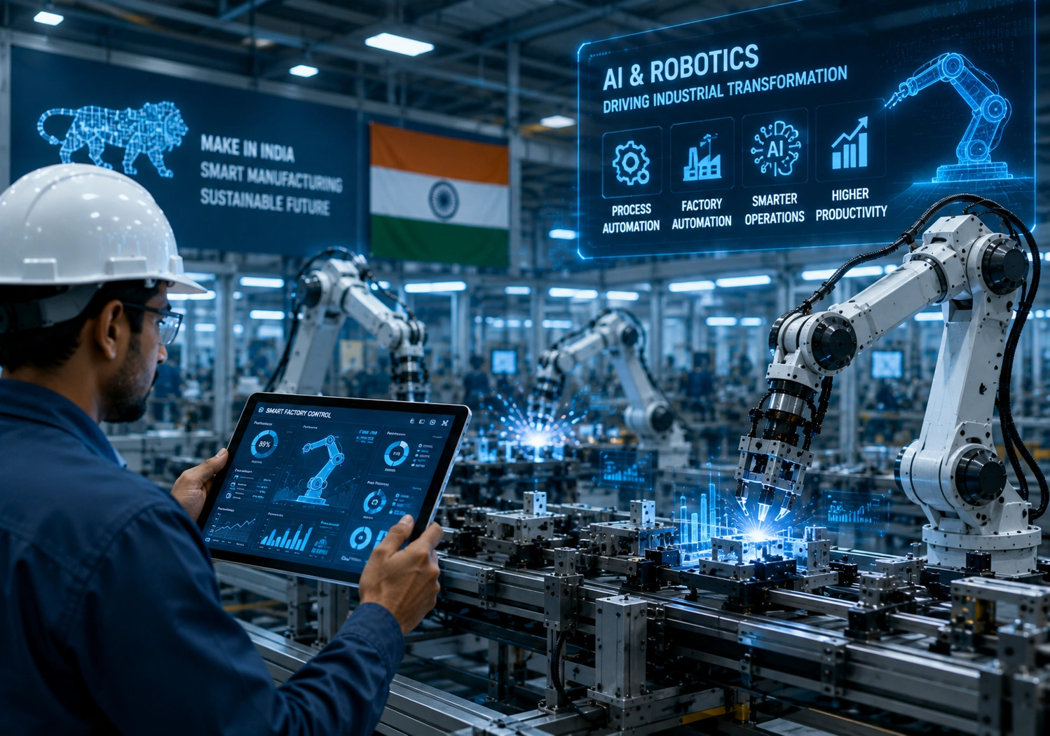 Revolutionizing Indian Industries: The Impact of AI & Robotics on Process Automation and Factory Automation